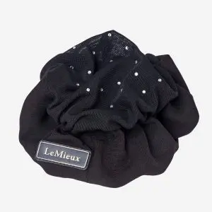 LMX Scrunchie with Crystal Hair Net Black
